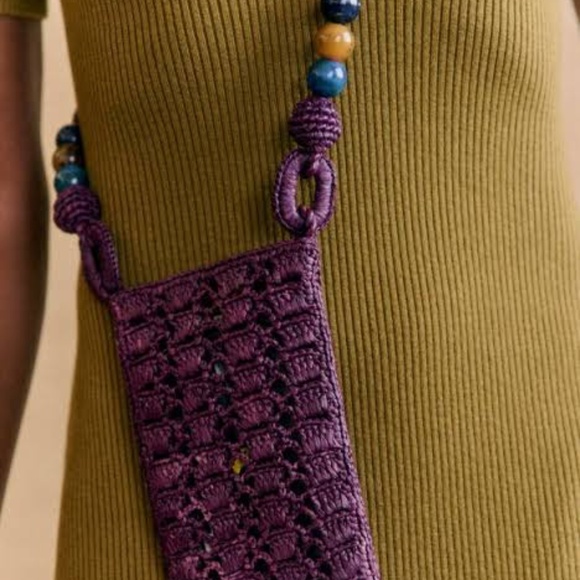 Sezane Tasha Raffia Crossbody Pouch NWT - Picture 9 of 9